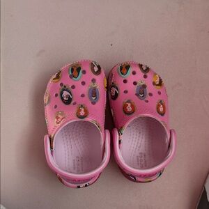 CROCS Girls Pink Character Clogs with Heel Strap